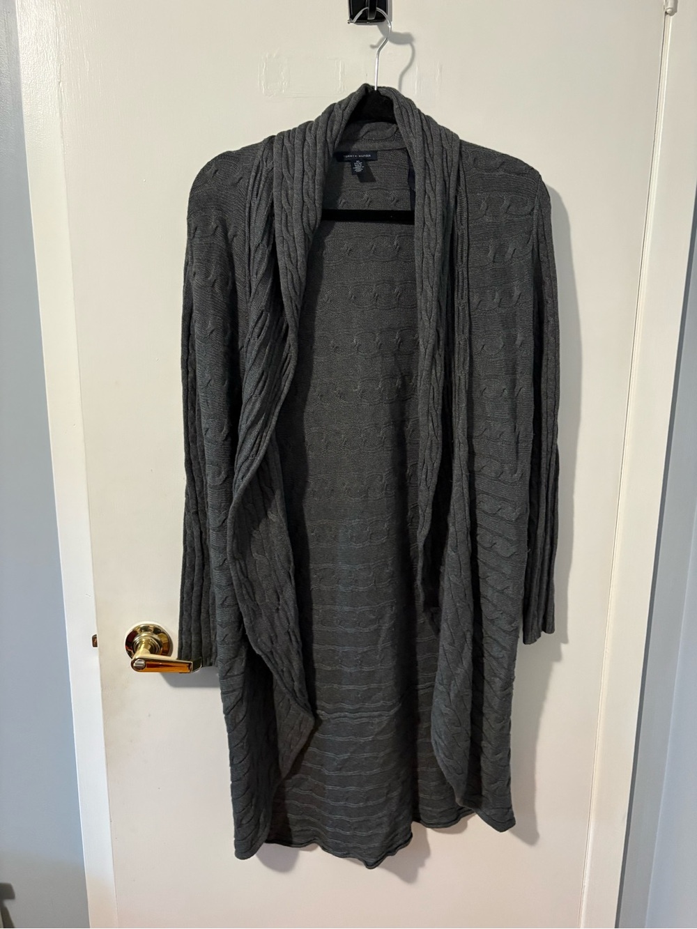 Tommy Hilfiger Gray Open-Front Cable Knit Women's Cardigan